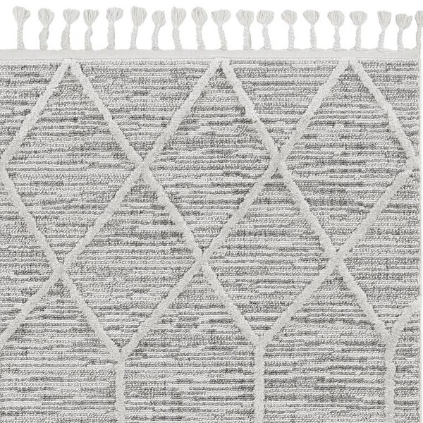Homeroots 63 x 91 in. Ivory, Grey Polyester Rug 375673 - main